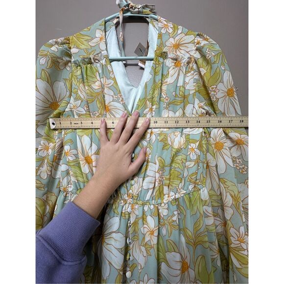 NWOT Rachel Parcell Daisy Floral Chiffon Drawstring Midi-Dress Women's XS - Picture 8 of 12